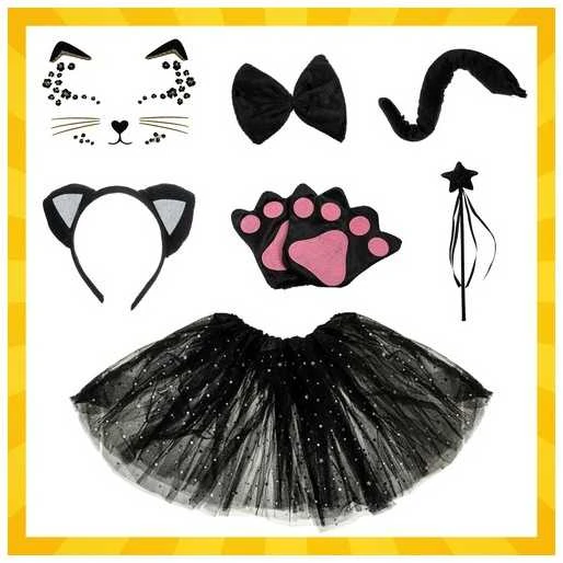 7-piece cat costume - juodas Kruzzel 26745