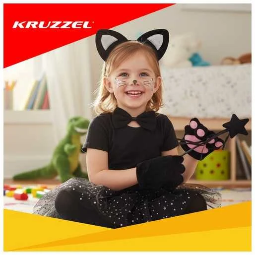 7-piece cat costume - juodas Kruzzel 26745