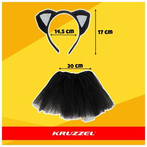 Kitten Costume - Juodas 4-Piece Kruzzel 26518