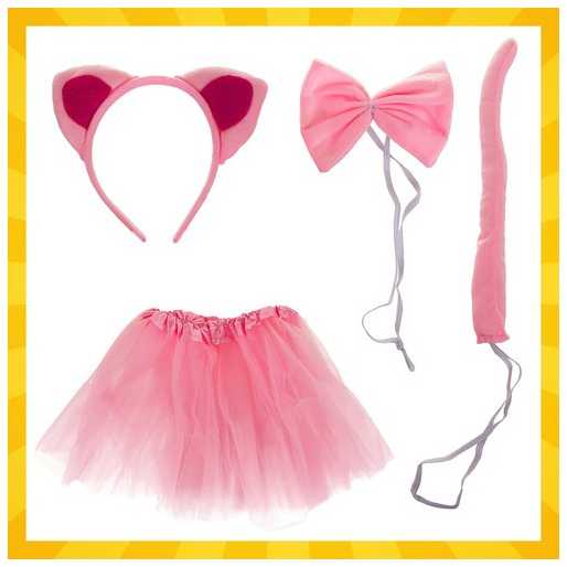 Kitten Costume - Rožinė 4-Piece Kruzzel 26517