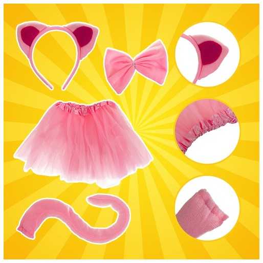 Kitten Costume - Rožinė 4-Piece Kruzzel 26517