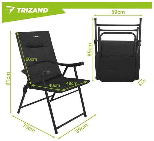Kempingo kėdės 59x70x91cm - 2 vnt. Trizand