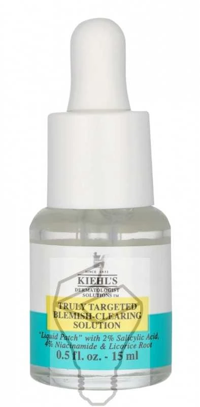 Kiehl´s Kiehl's Truly Targeted Blemish-Clearing Solution koncentruotas skaidrus skystas pleistras nuo spuogų, 15 ml