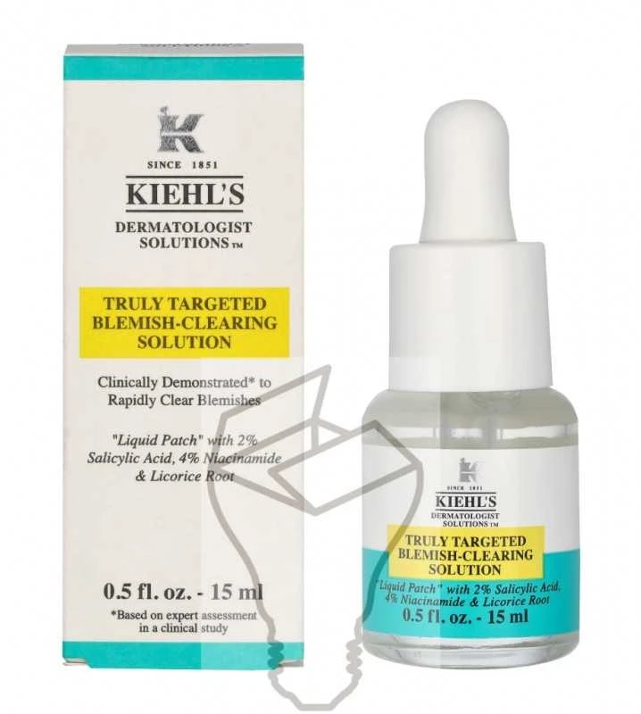 Kiehl´s Kiehl's Truly Targeted Blemish-Clearing Solution koncentruotas skaidrus skystas pleistras nuo spuogų, 15 ml
