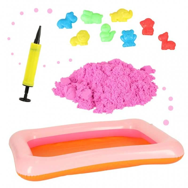 Kinetinis smėlis kibirėlyje 1kg melės mėlynos spalvos