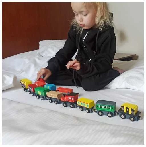 Wooden train set 12 pcs Kruzzel 23522