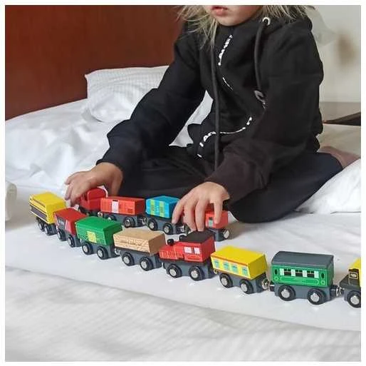 Wooden train set 12 pcs Kruzzel 23522