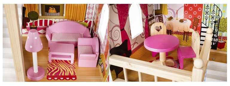 Kruzzel Wooden dollhouse - villa D11252