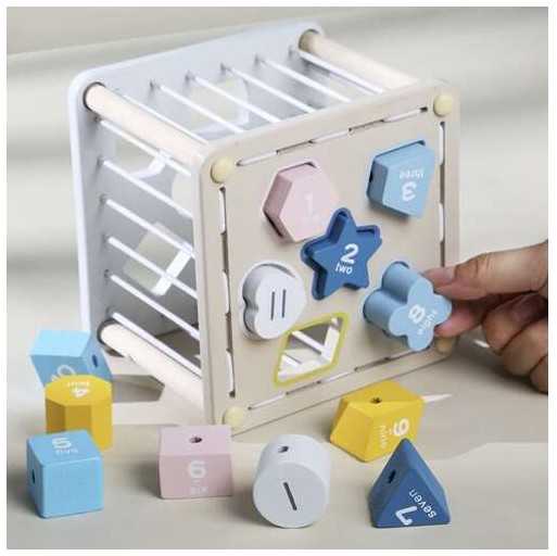 Kruzzel Sorter - wooden sensory cube 22885