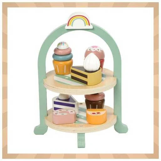 Vaikiškas arbatos rinkinys + Kruzzel 26418 torto stovas