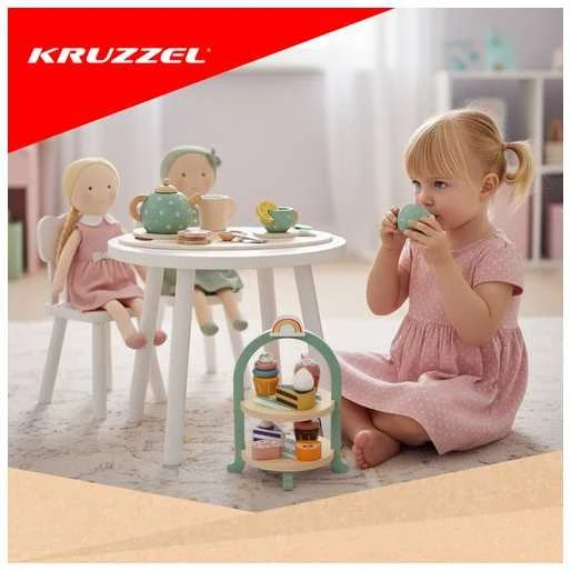 Vaikiškas arbatos rinkinys + Kruzzel 26418 torto stovas