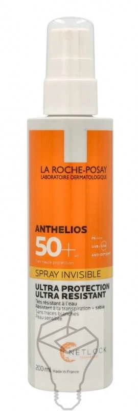 La Roche Posay Anthelios Invisible Purškiklis Ultra Resistant SPF 50+ apsauginis purškiklis nuo saulės, 200 ml