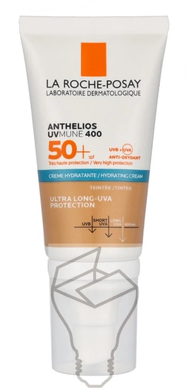 La Roche-Posay Anthelios UVMune 400 Hydrating Kreminis SPF 50+ apsauginis kremas nuo saulės jautriai veido odai, 50 ml