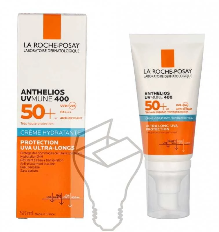 La Roche-Posay Anthelios UVMune 400 Hydrating Kreminis Face SPF 50+ apsauginis kremas nuo saulės jautriai veido odai, 50 ml