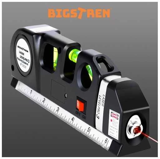Bigstren lazerinis gulsčiukas su matavimo juosta 250 cm Bigstreen 21747