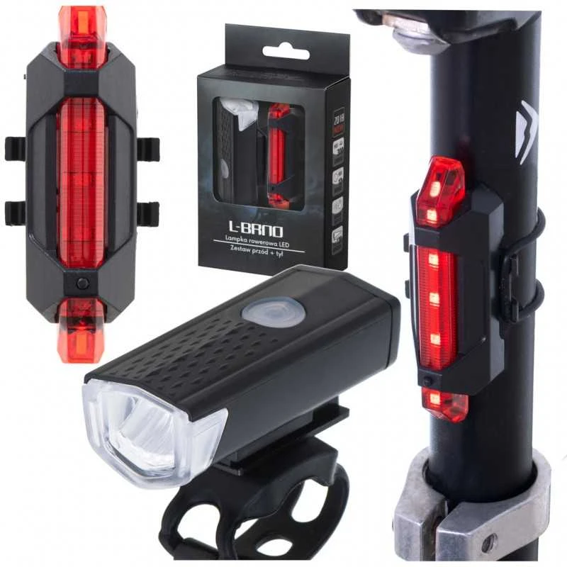Roger LED dviračių žibintų galinis-priekinis komplektas USB