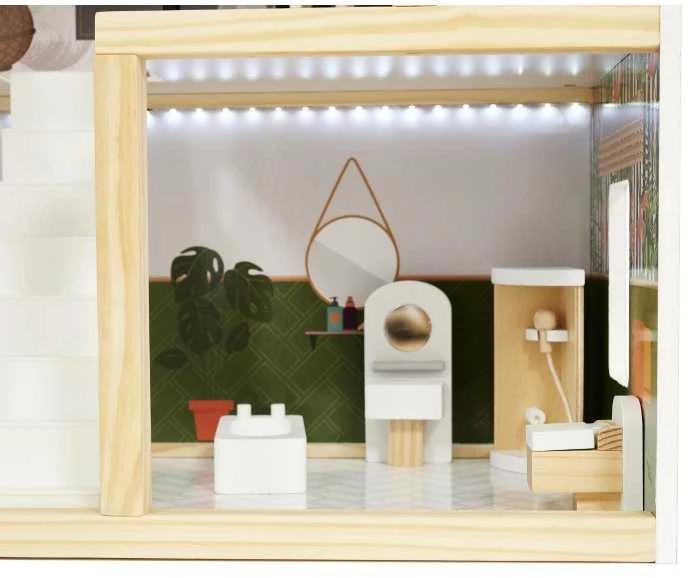 KIK LULILO medinis lėlių namelis FLORO boho LED