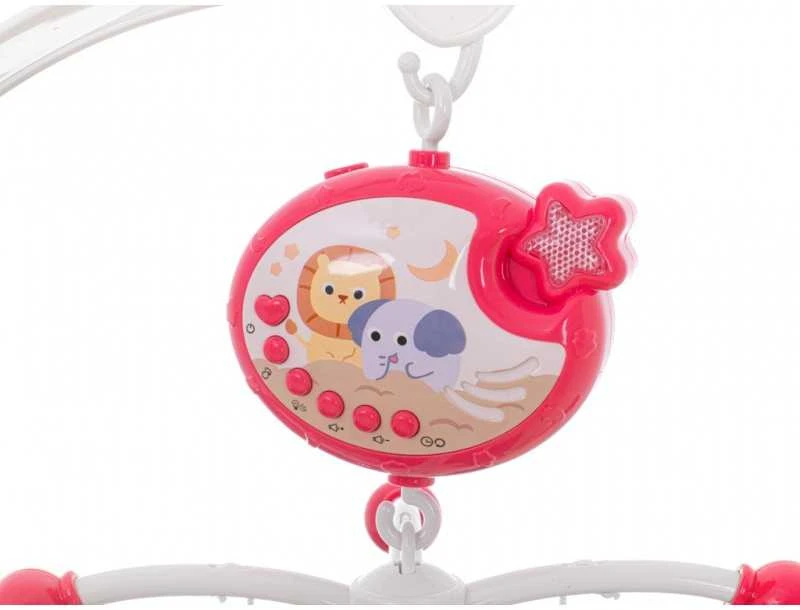 Ikonka Lullaby žvaigždžių dizaino karuselė rožinė + nuotolinio valdymo pultas