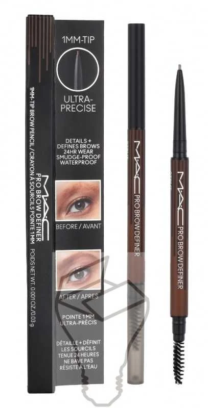 MAC Pro Brow Definer 1 Mm Tip Brow Pieštukas 24 Hour Atsparus vandeniui, 0.03 g