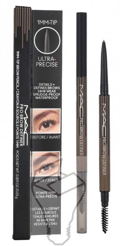MAC Pro Brow Definer 1 Mm Tip Brow Pieštukas 24 Hour Atsparus vandeniui, 0.03 g