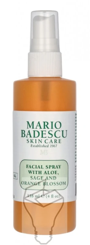 Mario Badescu Facial Purškiklis With Aloe, Sage And Oranžinis Blosssom veido purškiklis, 118 ml