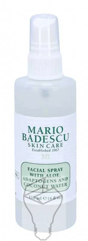 Mario Badescu Facial Purškiklis With Aloe, Adaptogens, Coconut Vanduo gaivinantis veido purškiklis normaliai / sausai odai, 118 ml