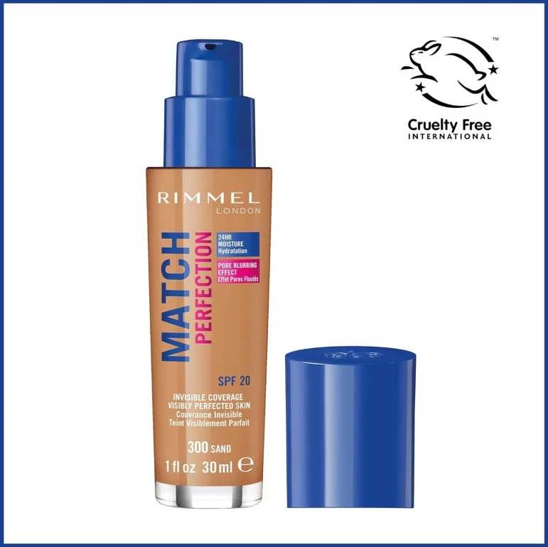 Rimmel London Match Perfection SPF20 makiažo pagrindas Moterims 30 ml, Sand 300 - Neutral