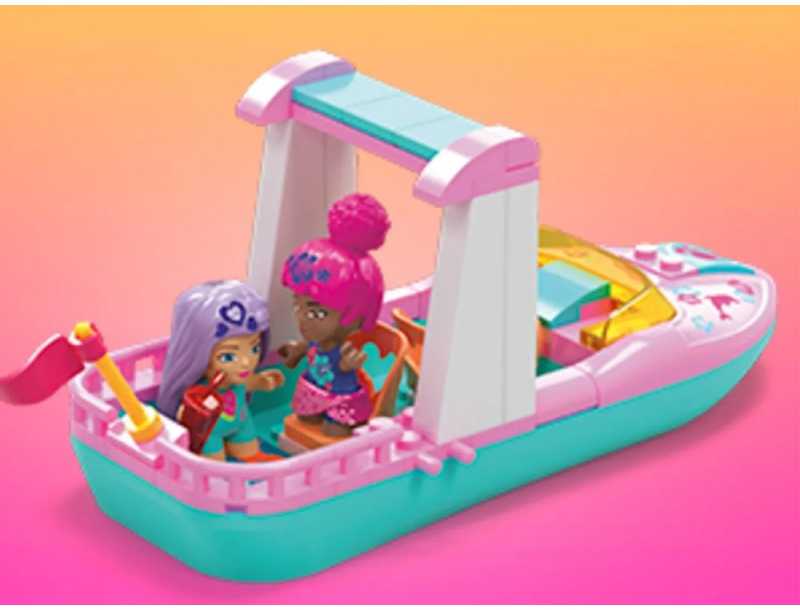 Mega Bloks Mattel 121 dalių MEGA Barbie spalvų atskleidimo blokeliai Nuotykių su delfinais už5425