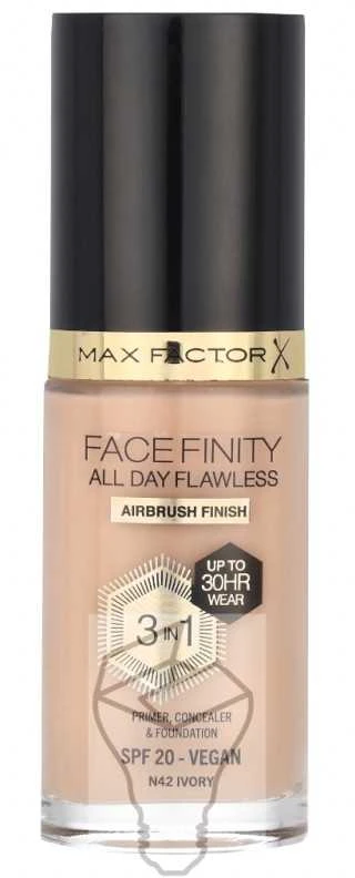 Max Factor Facefinity All Day Flawless makiažo pagrindas moterims 30 ml, spalva: N42 Ivory