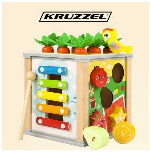 ISO TRADE Medinis edukacinis kubas - Kruzzel sorter 22566, 5-in-1