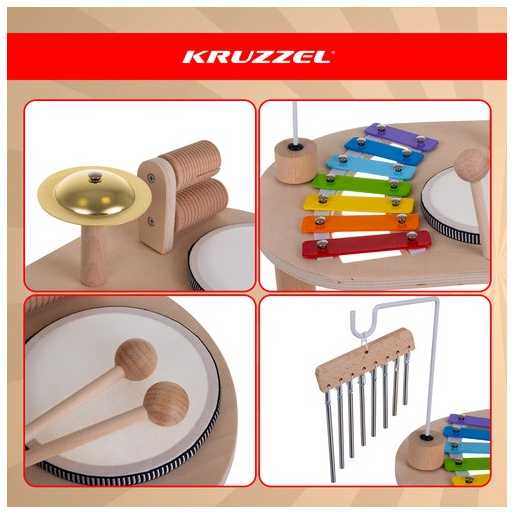 Medinis edukacinis muzikinis stalas Kruzzel 26903, 24,5x38,5x23,5 cm