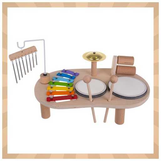 Medinis edukacinis muzikinis stalas Kruzzel 26903, 24,5x38,5x23,5 cm