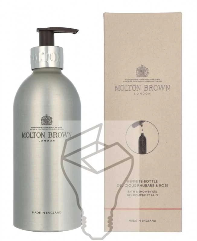 Molton Brown Infinite Bottle Delicious Rhubarb & Rose Bath & Dušo želė dušo želė, 400 ml