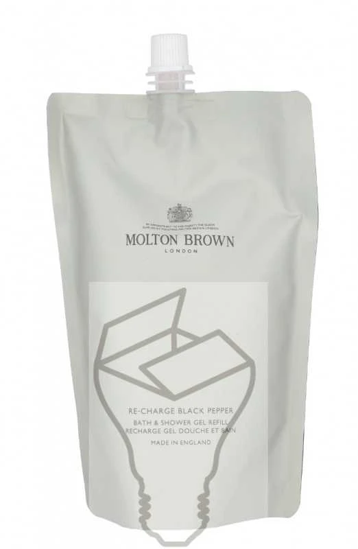 Molton Brown Re-Charge Juodas Pepper Bath & Dušo želė - Refill dušo gelio papildymas, 400 ml