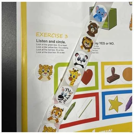 Motyvaciniai lipdukai vaikams - ritinys po 500 vnt. Kruzzel 22947