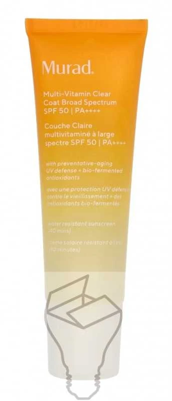 Murad Skincare Murad Multi-Vitamin Clear Coat Kreminis SPF 50 skaidri apsauginė veido priemonė nuo saulės, 50 ml