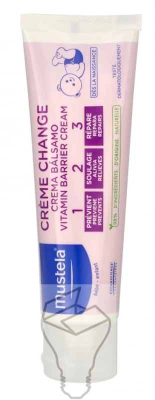 Mustela 1 2 3 Vitamin Barrier Kreminis kremas nuo sauskelnių dirginimo, 50 ml