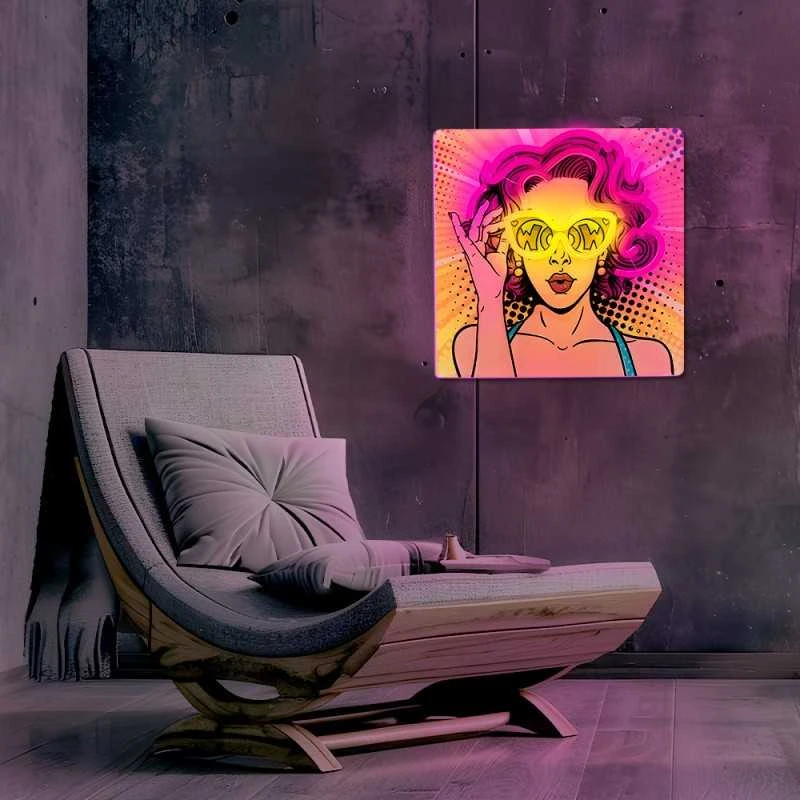 Plastrol Neoninis ART LED šviestuvas POWER WOMAN geltonas-violetinis FLA02 Forever Light