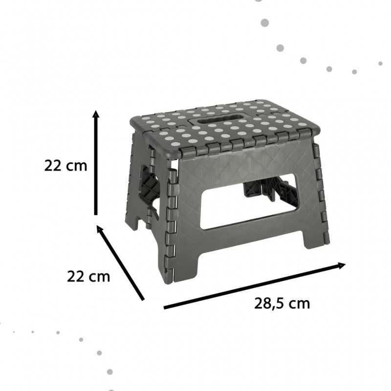 Generic Neslystanti sulankstoma taburetė 22cm tamsiai pilka