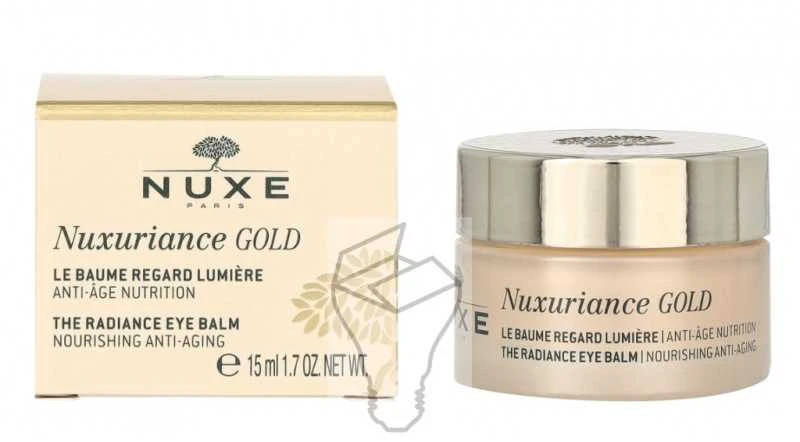 Nuxe Švytėjimo suteikiantis, maksimaliai nuo senėjimo saugantis paakių balzamas „Nuxuriance® Gold Radiance eye balm ultimate anti-aging“, 15 ml