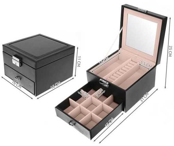 Beautylushh Juoda papuošalų dėžutė