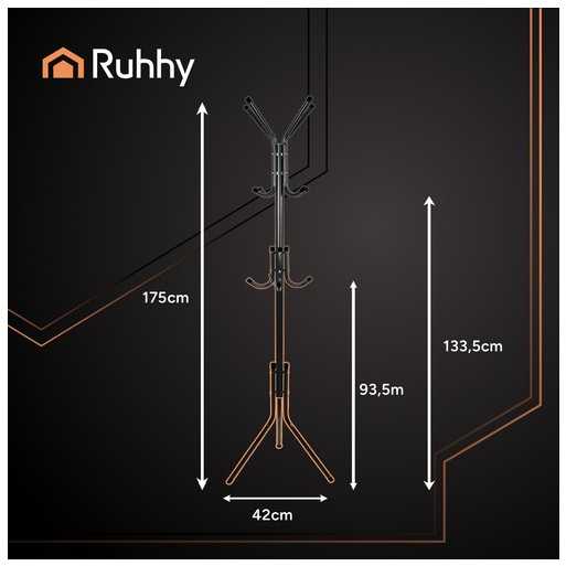 Standing coat rack 170cm - juodas Ruhhy 26362