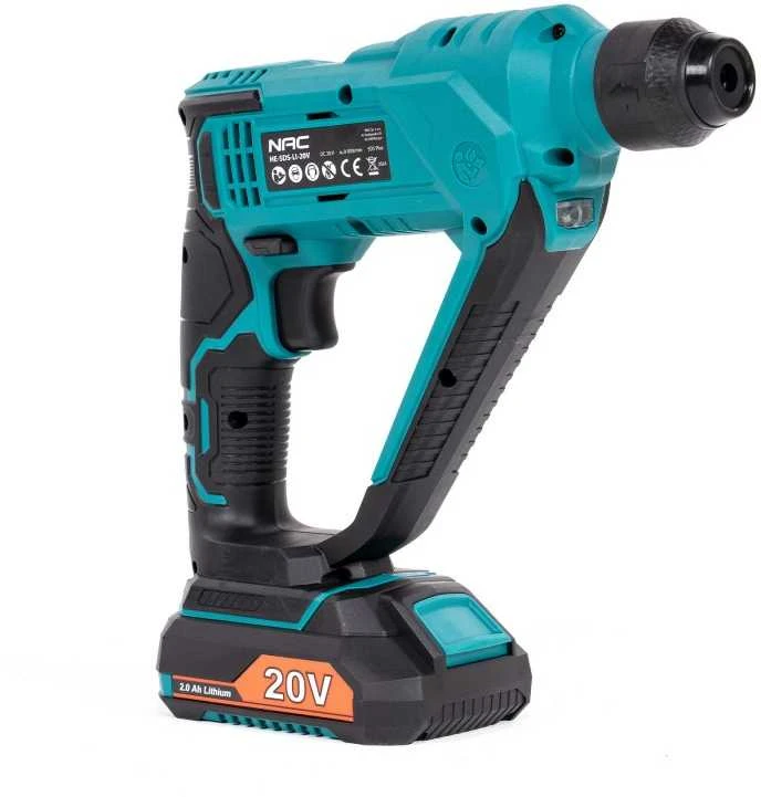 Perforatoriaus NAC su baterija ir įkrovikliu – HE-SDS-LI-ST-20V
