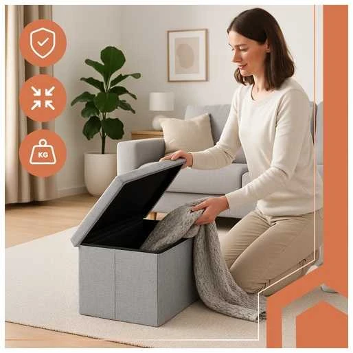 Pilkas audinio pufas 60x30x30 cm Ruhhy 25996