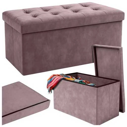 Pilkas aksominis pufas 76x38x38cm Ruhhy 26130