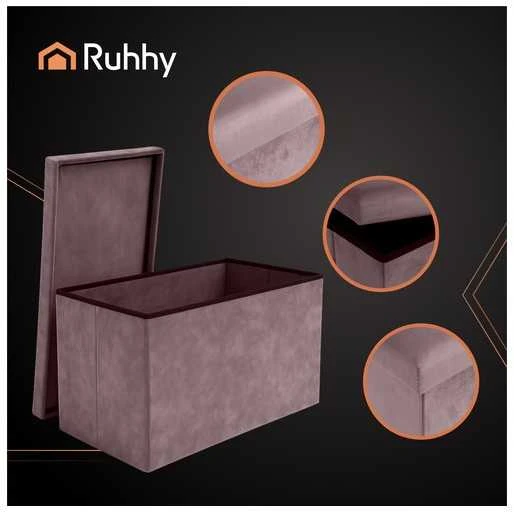 Pilkas aksominis pufas 76x38x38cm Ruhhy 26130