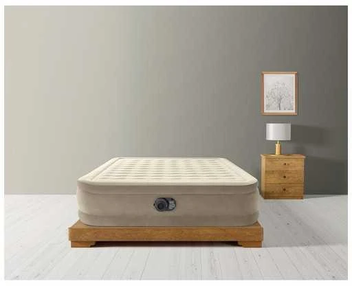 INTEX Pripučiamas čiužinys-lova Ultra Plush Queen su pompa,152x203x46cm