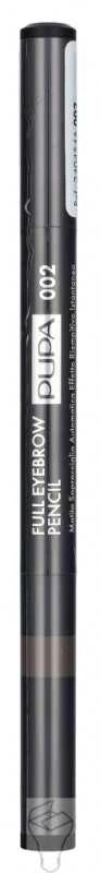 Pupa Full Paraben-Free Double-Ended Eyebrow Kreminis Pieštukas & 2-In-1 002 Brown 0.2 g