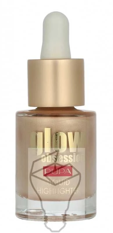 „Pupa Glow Obsession“ be parabenų švytintis skystas šviestuvas veidui „100 Sunrise“ 13,5 ml