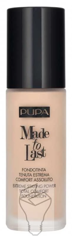 Pupa Made To Last Paraben-Free Long Lasting Liquid Foundation 010 Porcelain, 30 ml